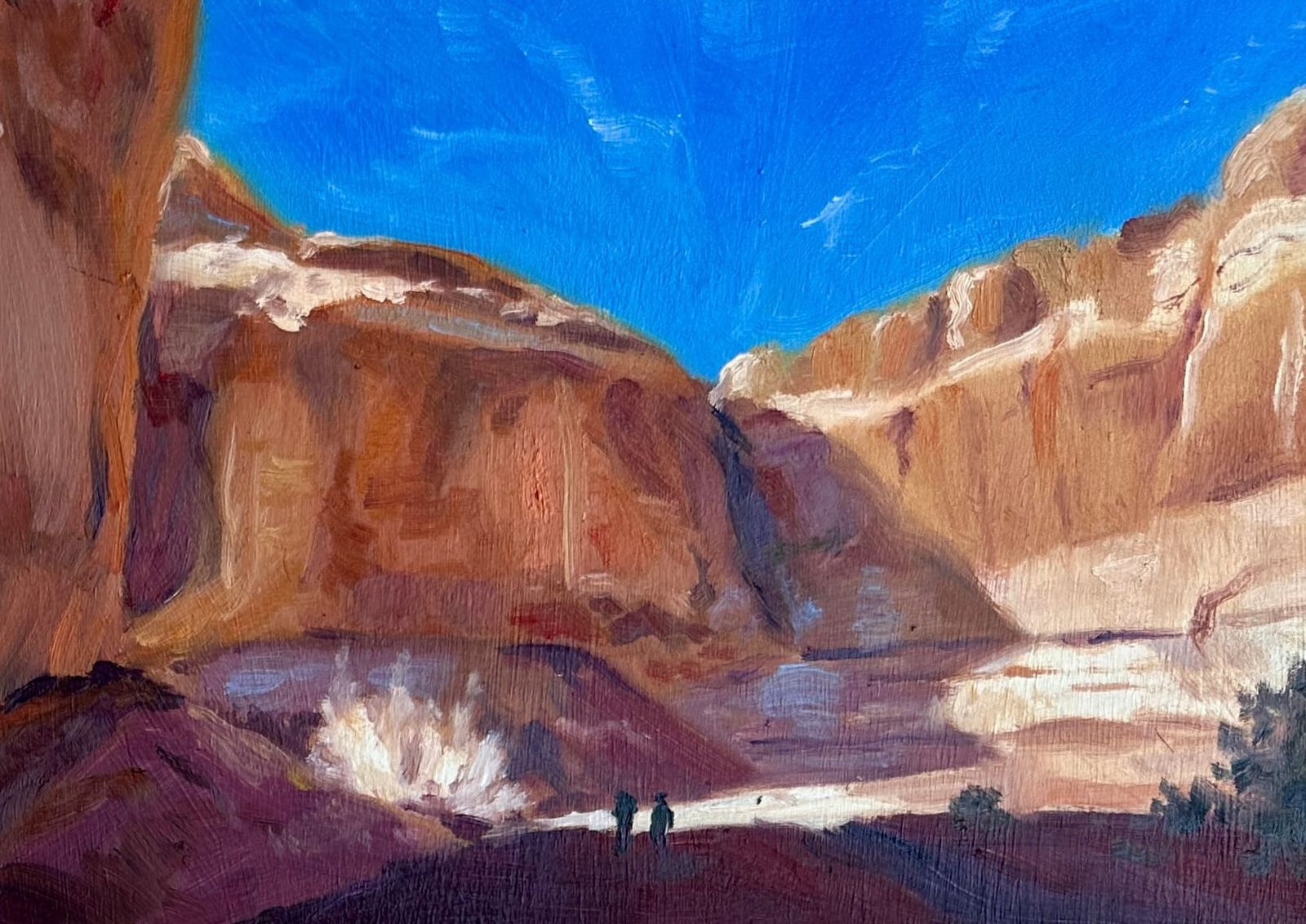Two Walkers in the Canyon